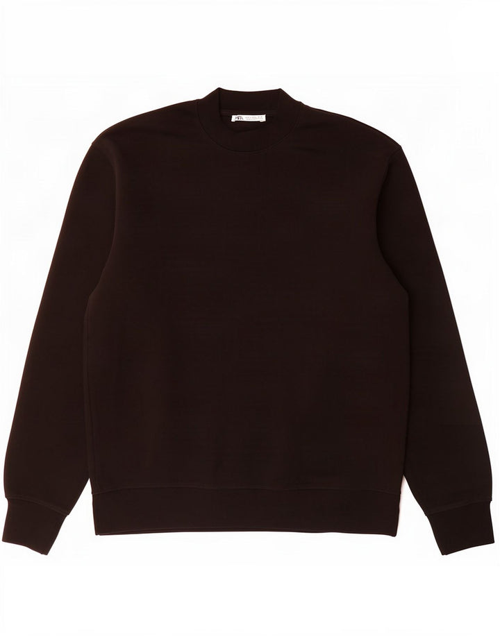 Zara Ανδρικό Φούτερ Jumper Μεγάλο Μαύρο Βαμβακερό