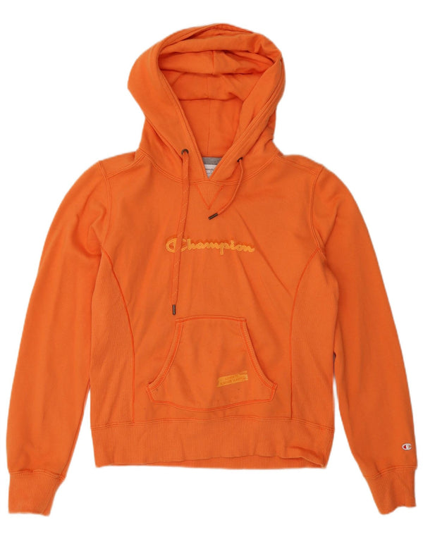 Champion Womens Heritage Classics Graphic Hoodie Jumper UK 10 Small Orange