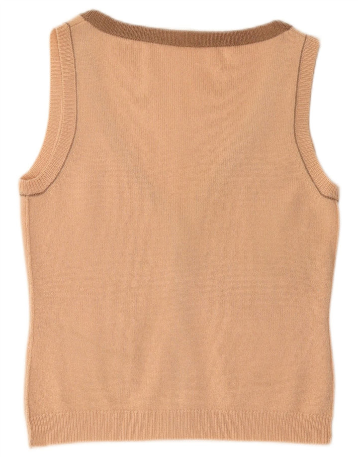 SCHUMACHER Γυναικείο αμάνικο πουλόβερ ζακέτα UK 14 μεγάλο ροζ μαλλί