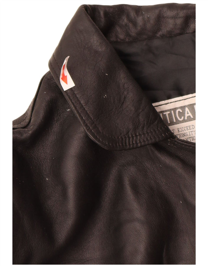 Antica Pelleria Γυναικείο Δερμάτινο Μπουφάν UK 14 Medium Black Leather
