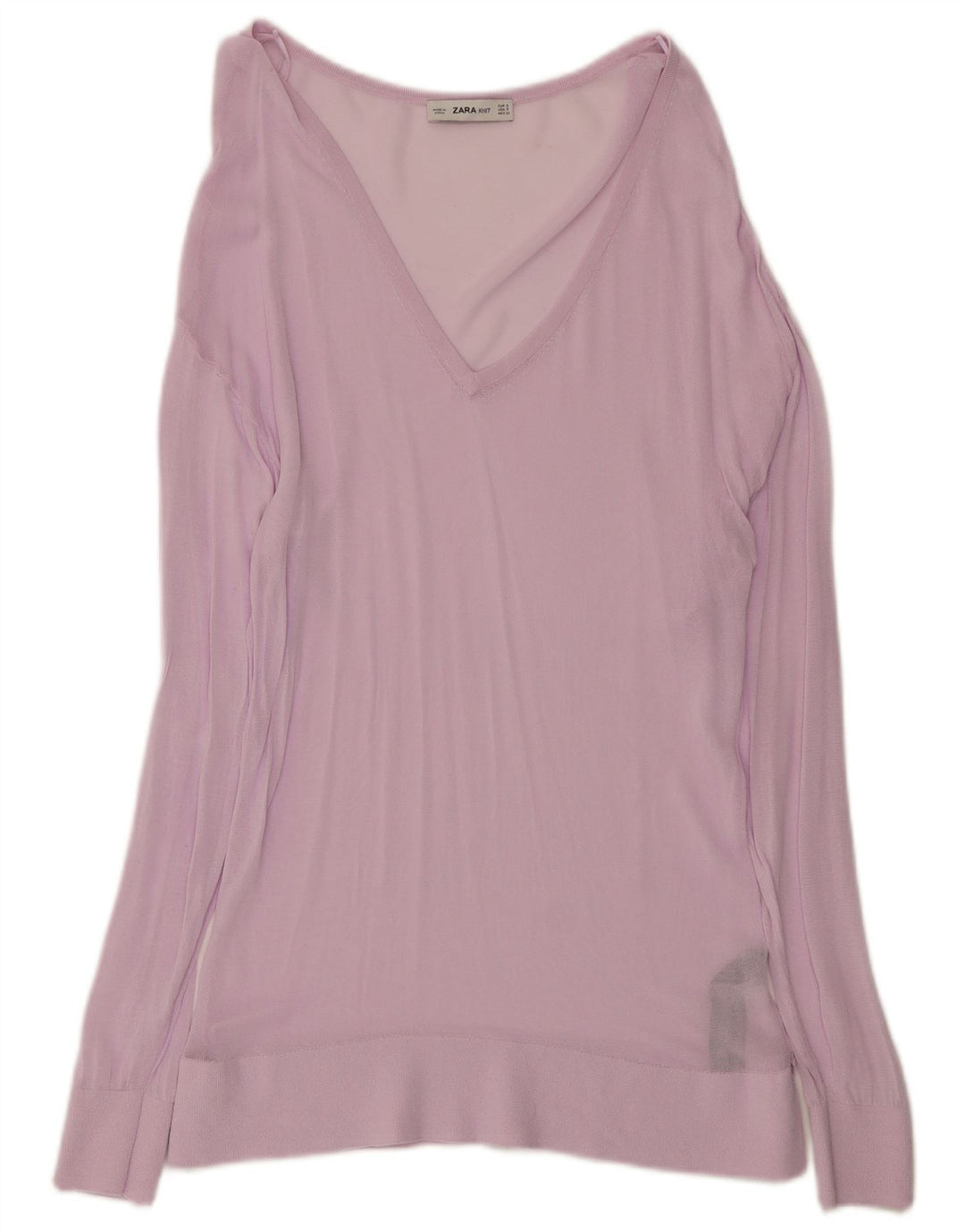 Zara Womens See Through Blouse Top 10 Small Pink Viscose