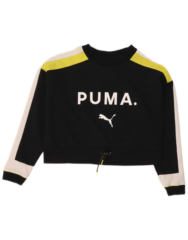 Puma Γυναικείο Φούτερ με γραφικό μεγάλο μέγεθος Jumper UK 6 XS Black Colourblock