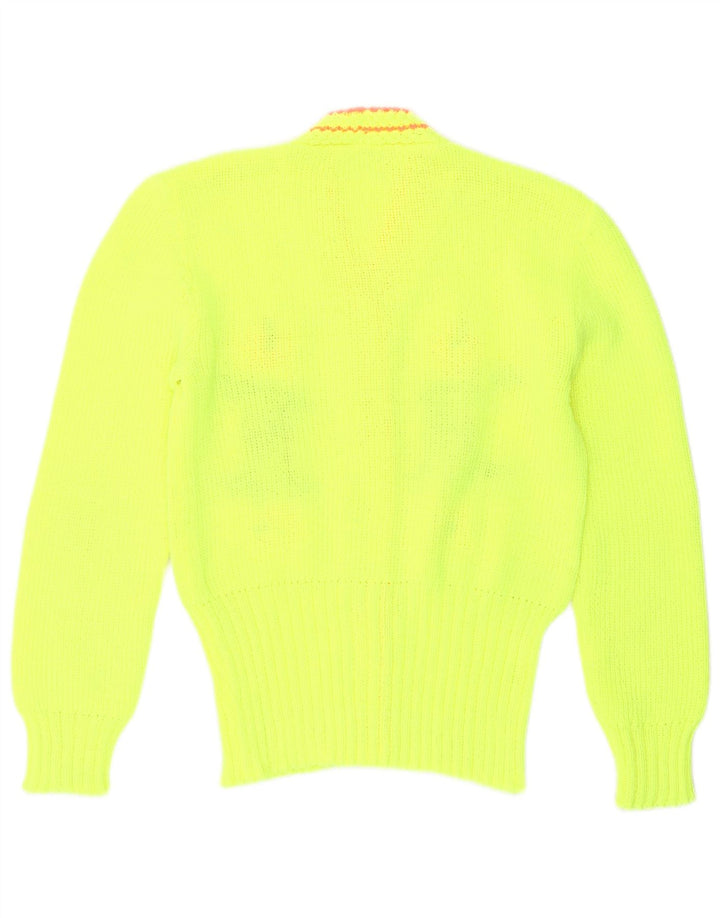 Vintage Γυναικεία Ζακέτα πουλόβερ UK 14 Μεσαίο Πράσινο Floral