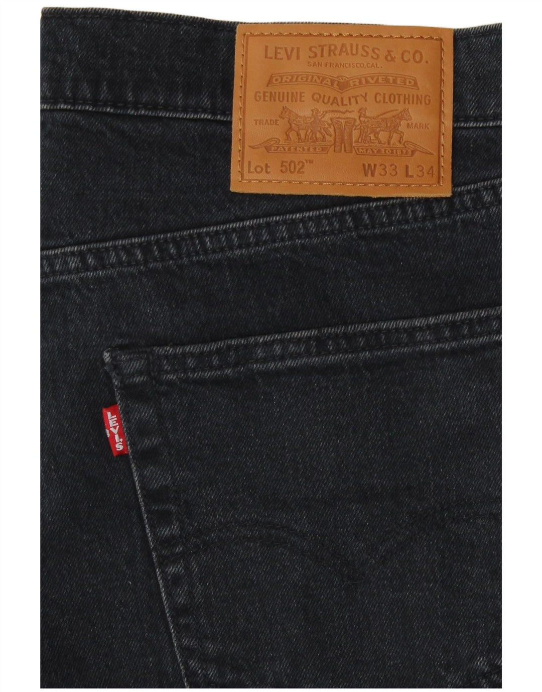 Levi's Mens 502 Tapered Jeans W33 L31 Navy Blue Cotton