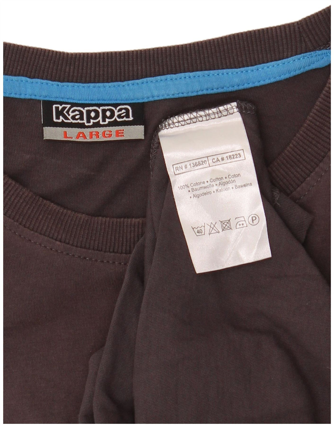 Ανδρικό γραφικό T-Shirt KAPPA Top μεγάλο καφέ βαμβακερό