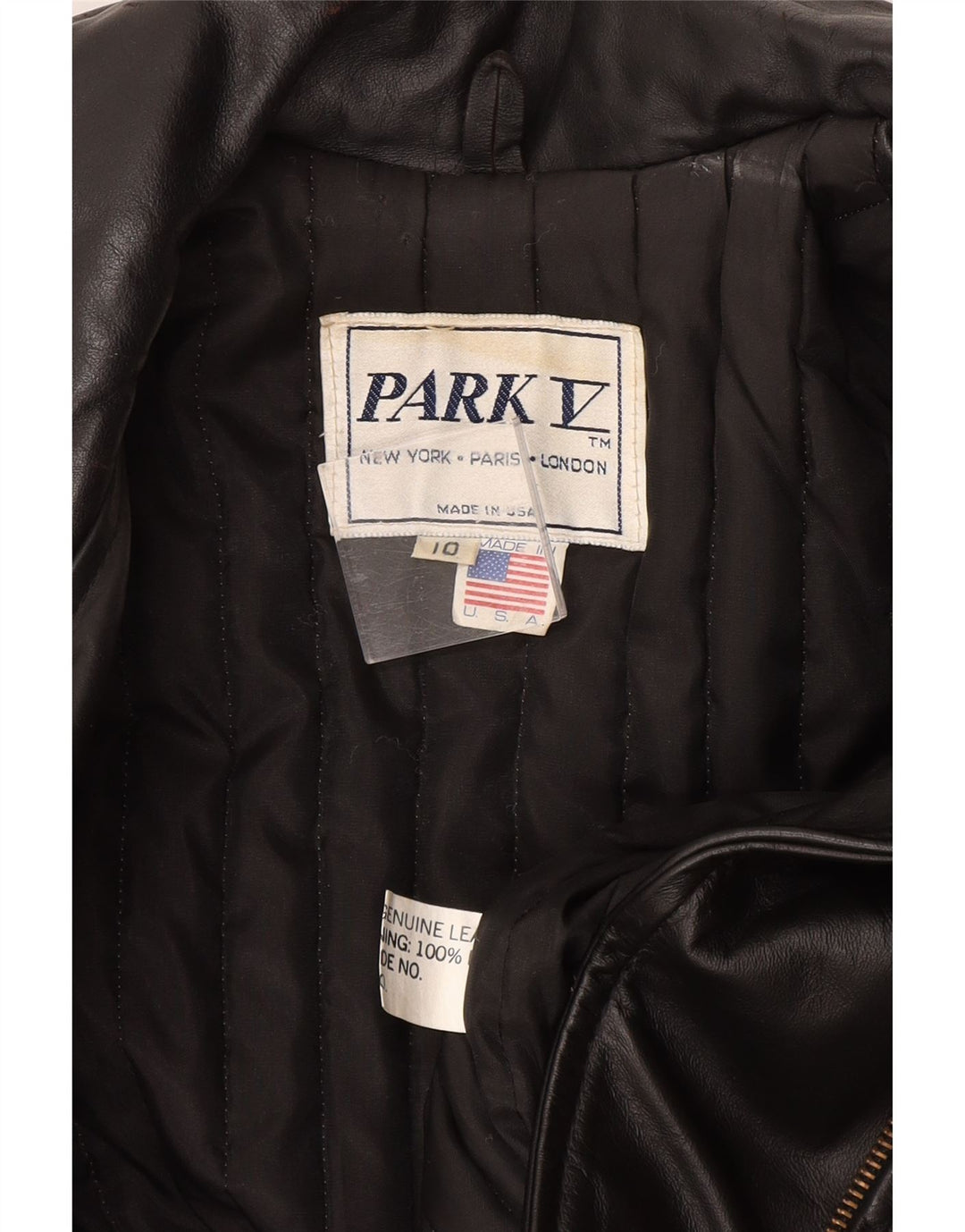 PARK V Girls Leather Biker Jacket 9-10 Years Μαύρο Δερμάτινο