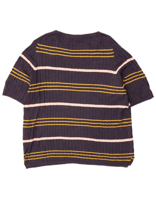 Marks & Spencer Womens Boat Neck Jumper Sweater UK 16 Large Navy Blue