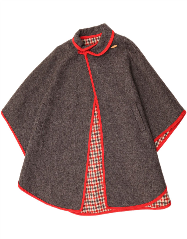 Vintage γυναικείο παλτό Cape One Size Grey Wool