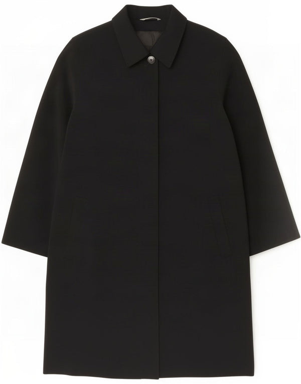 Marks & Spencer Womens Standard Fit Overcoat UK 16 Large Black Polyester