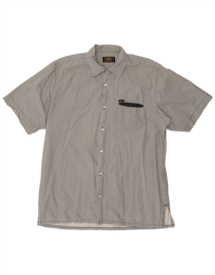 Ανδρικό κοντομάνικο πουκάμισο Lee Medium Navy Blue γεωμετρικό