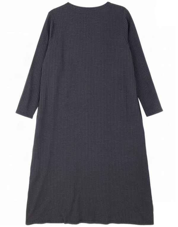 Marks & Spencer Γυναικείο μακρυμάνικο Maxi Φόρεμα UK 22 3XL Navy Blue Polyester