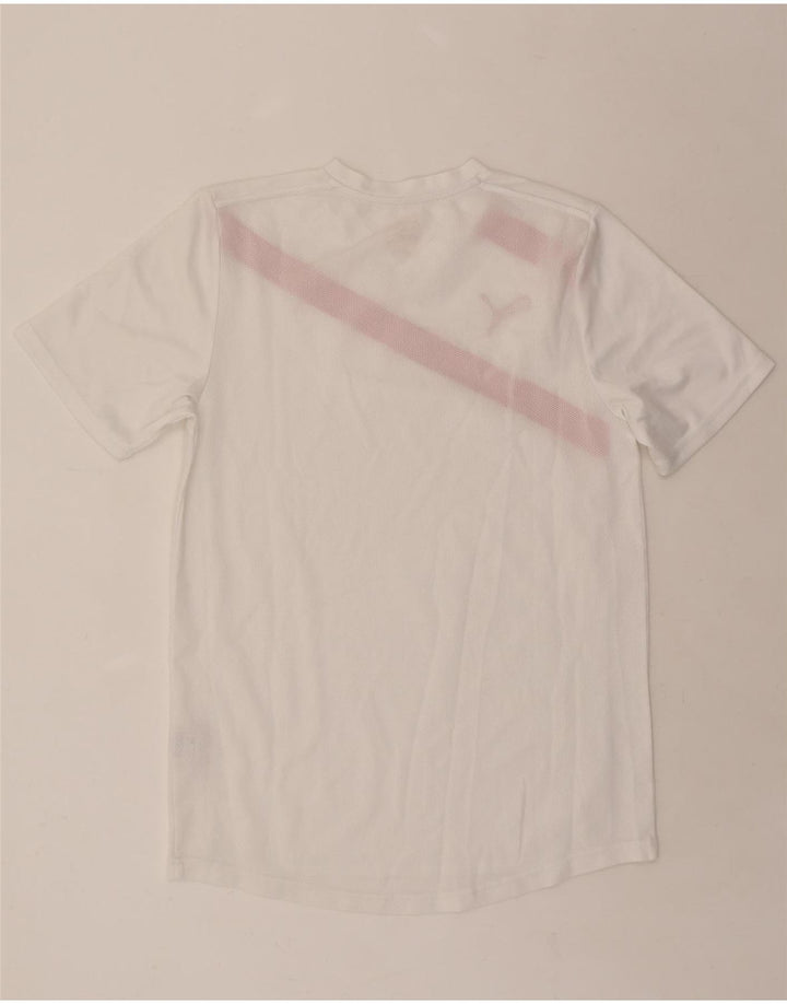 PUMA Mens T-Shirt Top Medium White Polyester Vintage Puma and Second-Hand Puma from Messina Hembry 