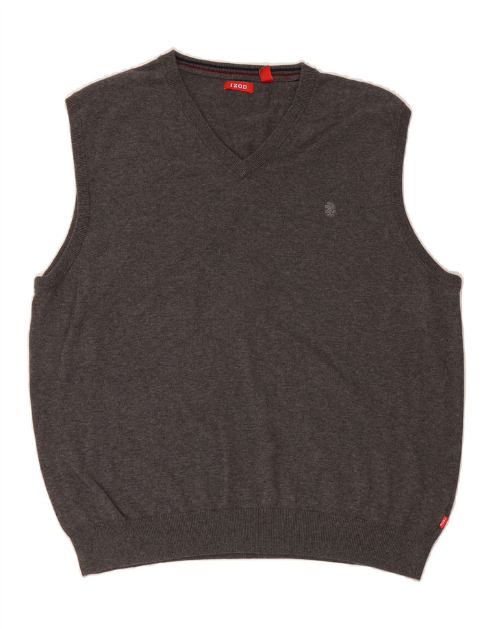 IZOD Mens Vest Tank Top XL Grey Cotton Vintage Izod and Second-Hand Izod from Messina Hembry 