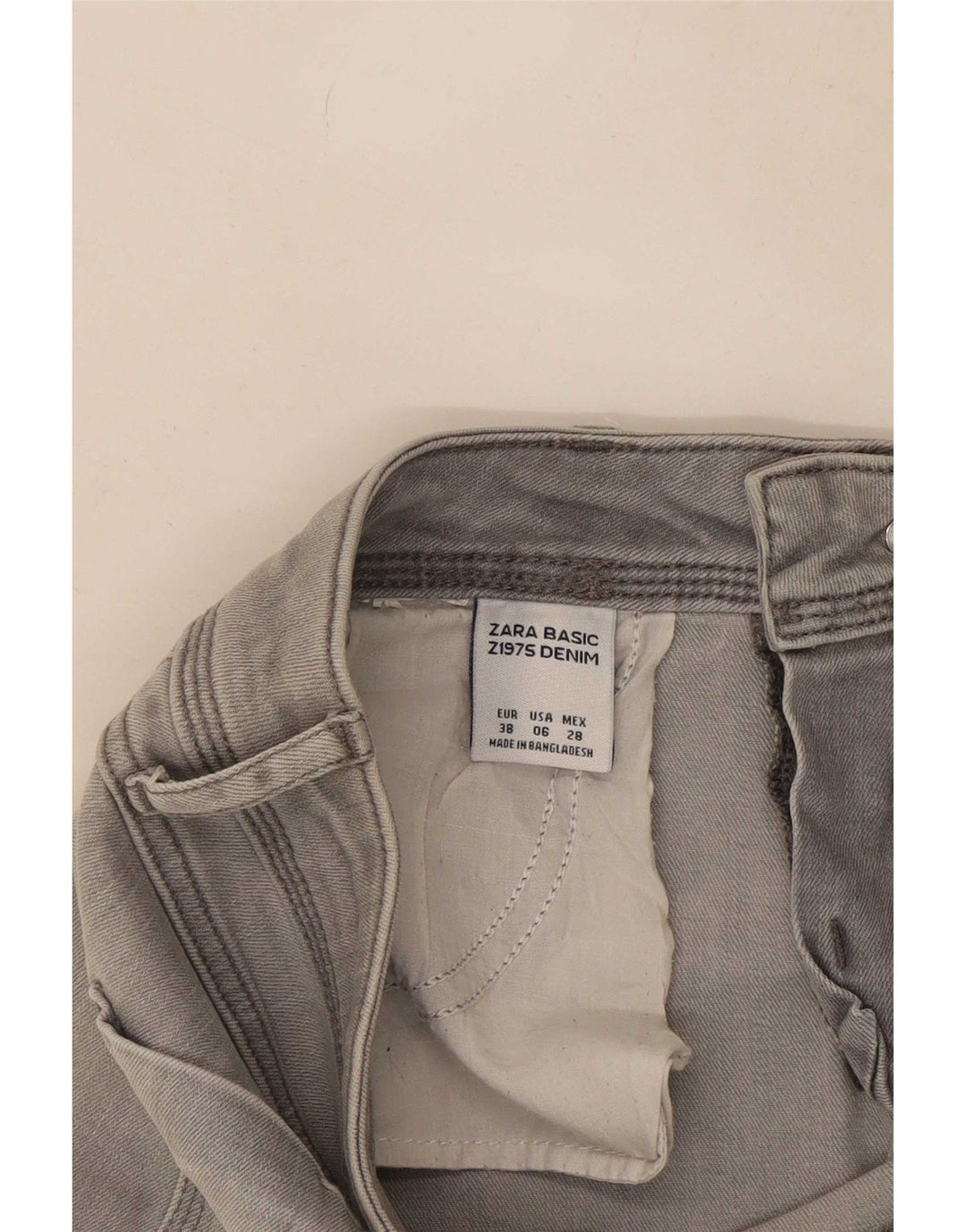Zara Γυναικείο Cropped Jeans EU 38 Small W28 L24 Grey
