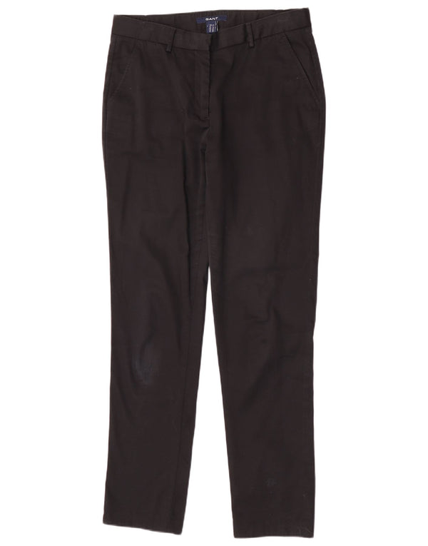 Gant Γυναικείο λεπτό παντελόνι Chino UK 10 Small W28 L30 μαύρο βαμβακερό