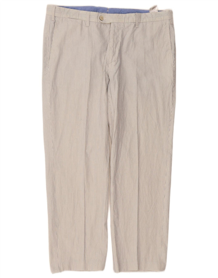 MASSIMO DUTTI Ανδρικό ίσιο παντελόνι EU 46 XL W36 L27 Λευκό ριγέ