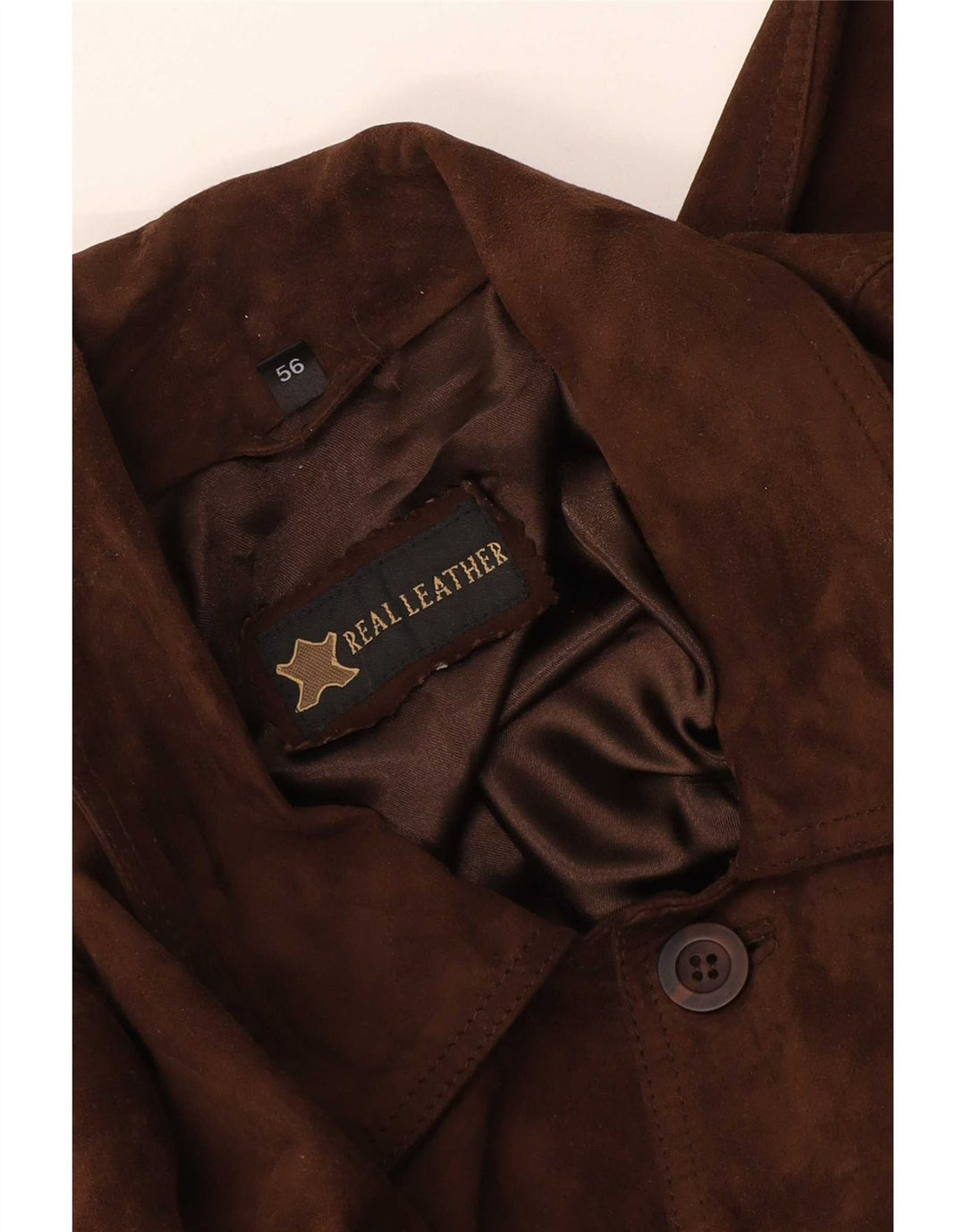 Vintage Ανδρικό Suede Bomber Jacket IT 56 2XL Καφέ Δερμάτινο