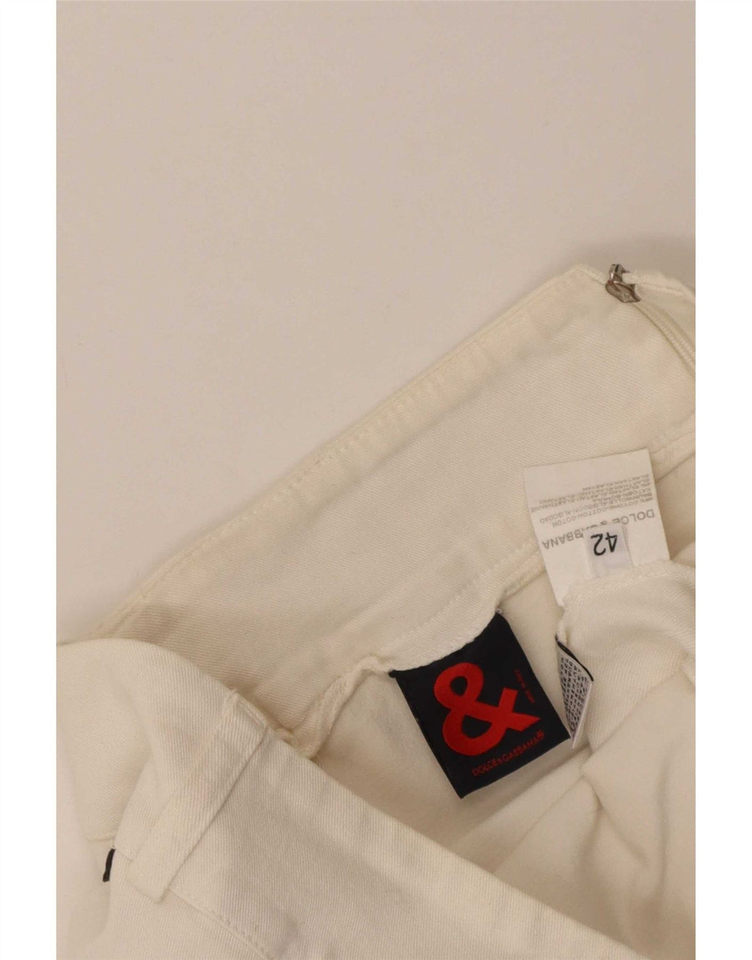 Dolce & Gabbana Γυναικεία ίσια φούστα IT 42 Medium W30 Λευκό βαμβακερό