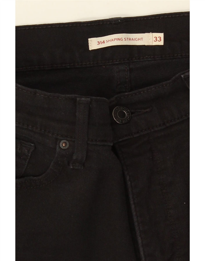 LEVI'S Womens 314 Shaping Straight Jeans W33 L30 Μαύρο
