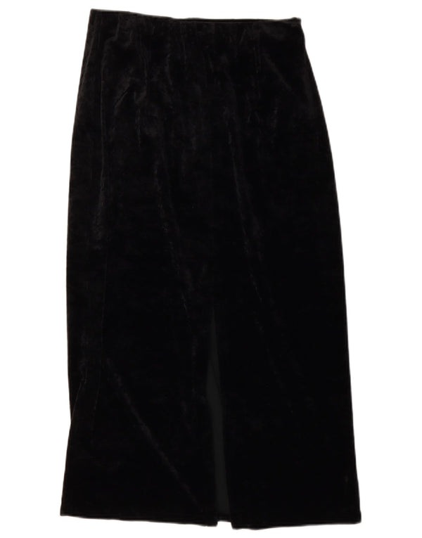 Vintage γυναικεία ψηλόμεση μίντι φούστα IT 46 Large W28 Μαύρο Acetate