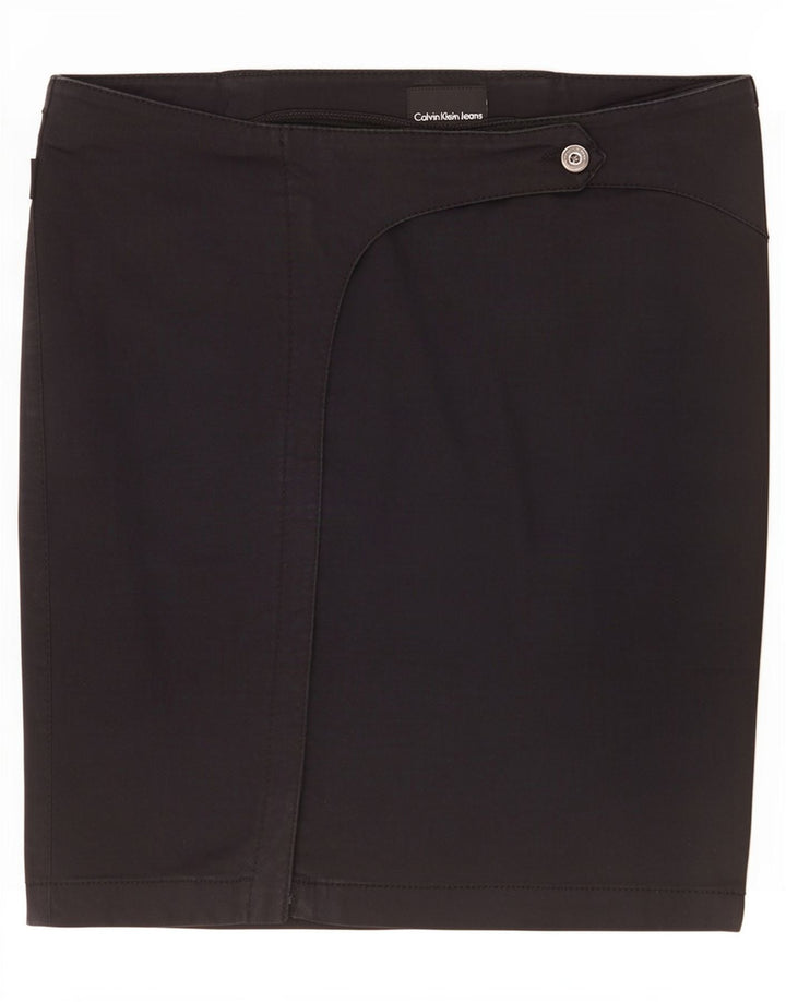 Calvin Klein Γυναικεία Μίνι Φούστα Wrap Medium W30 Μαύρη βαμβακερή
