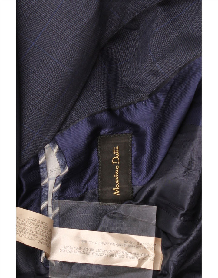 MASSIMO DUTTI Ανδρικό σακάκι μπλέιζερ με 2 κουμπιά EU 56 XL Navy Blue Houndstooth