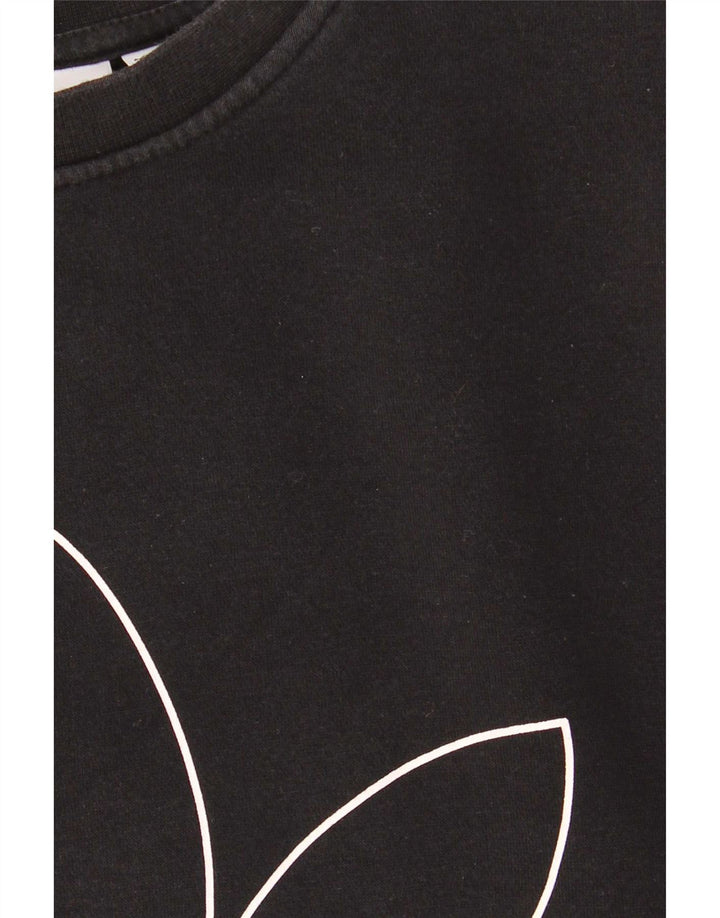 Ανδρικό γραφικό φούτερ Adidas Jumper Μικρό μαύρο βαμβακερό