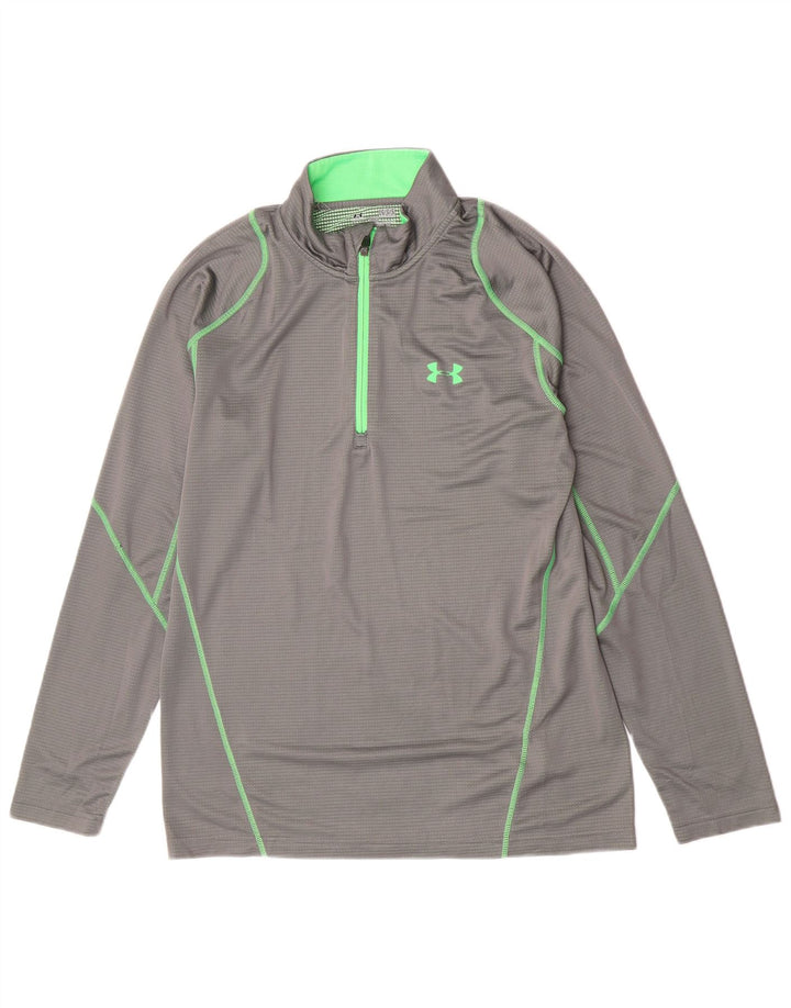 Under Armour Ανδρική μπλούζα με φερμουάρ με μακρυμάνικο μεγάλο γκρι πολυεστερικό σπορ