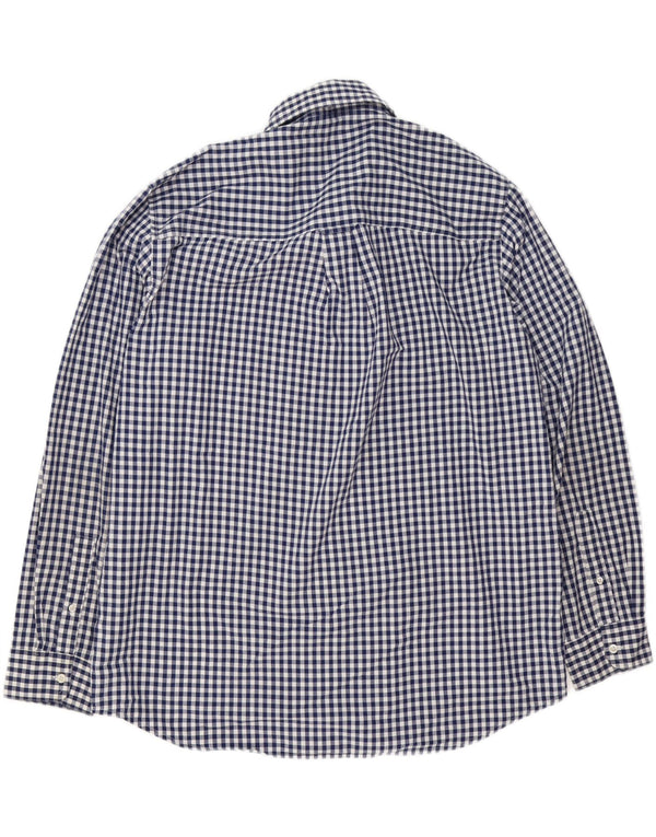 Chaps Ανδρικό πουκάμισο Easy Care XL Navy Blue Gingham Cotton