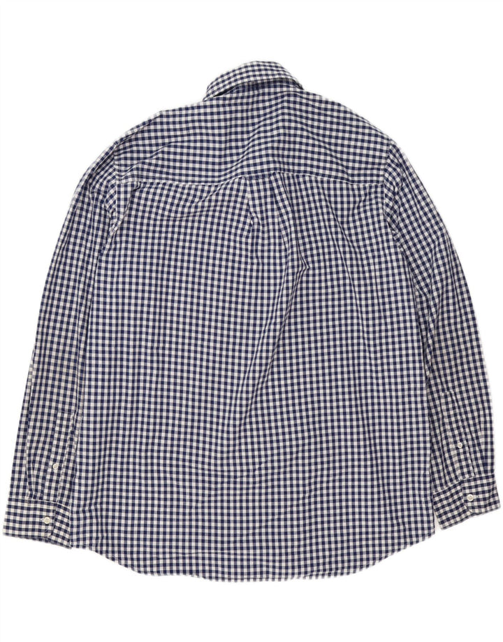 Chaps Ανδρικό πουκάμισο Easy Care XL Navy Blue Gingham Cotton