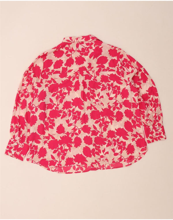 Marks & Spencer Γυναικείο πουκάμισο Oversized Μπλούζα UK 18 XL Pink Floral