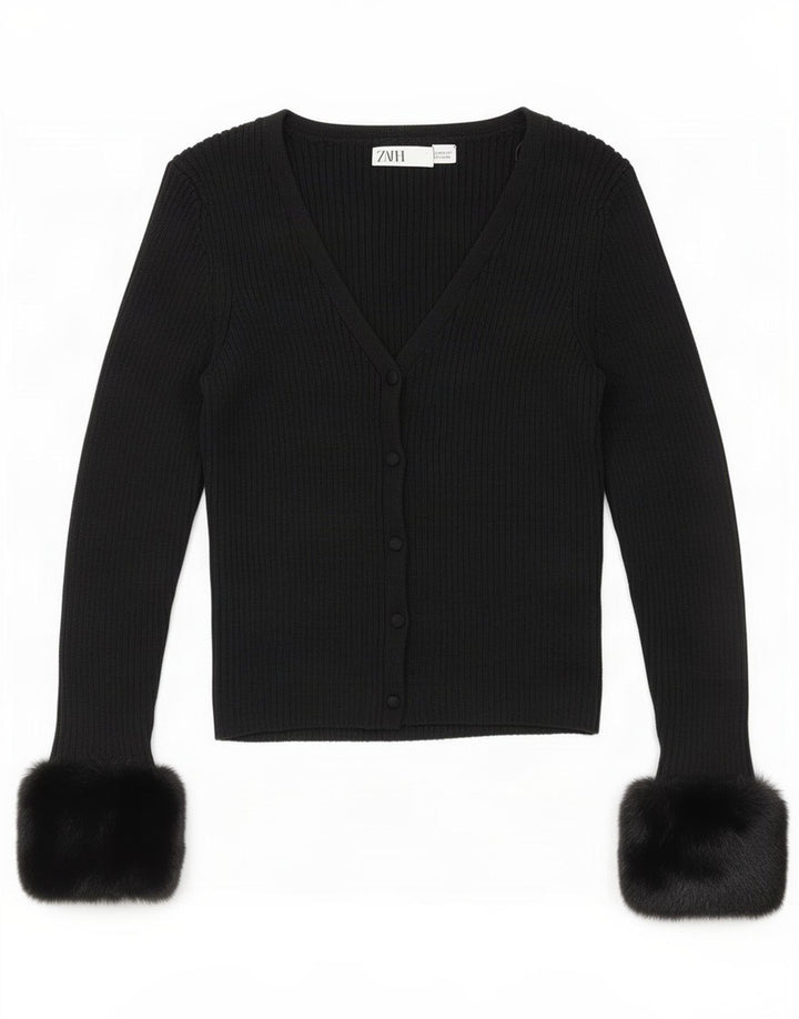 Ζακέτα Zara Crop UK 12 Medium Black