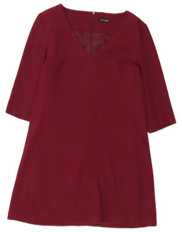 Massimo Dutti Γυναικείο Φόρεμα με μανίκια 3/4 EU 40 Medium Burgundy