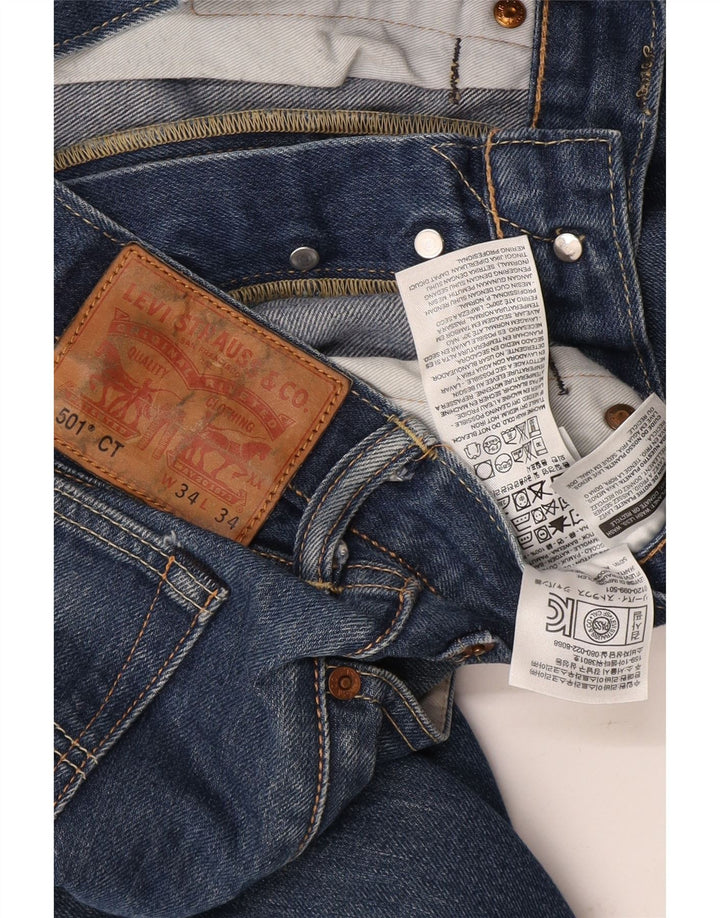 Levi's Mens 501 Straight Jeans W34 L27 Μπλε Βαμβακερό