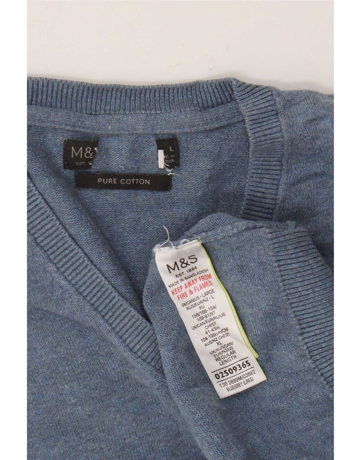Marks & Spencer Ανδρικό γιλέκο Tank Top μεγάλο μπλε βαμβακερό