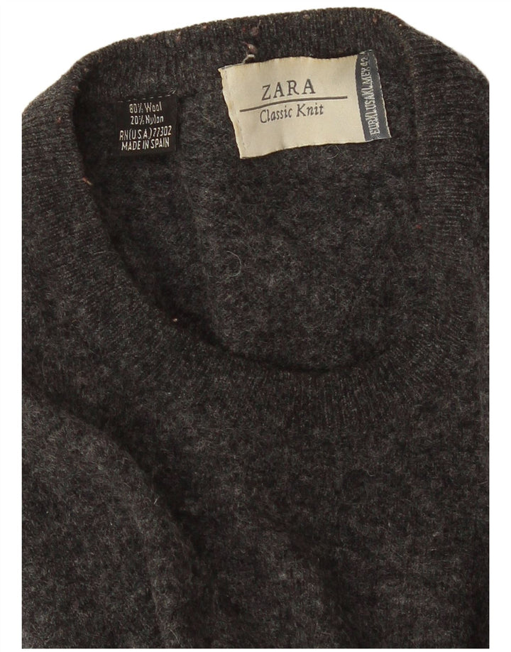 Ανδρικό πουλόβερ Zara με λαιμόκοψη XL Γκρι μαλλί