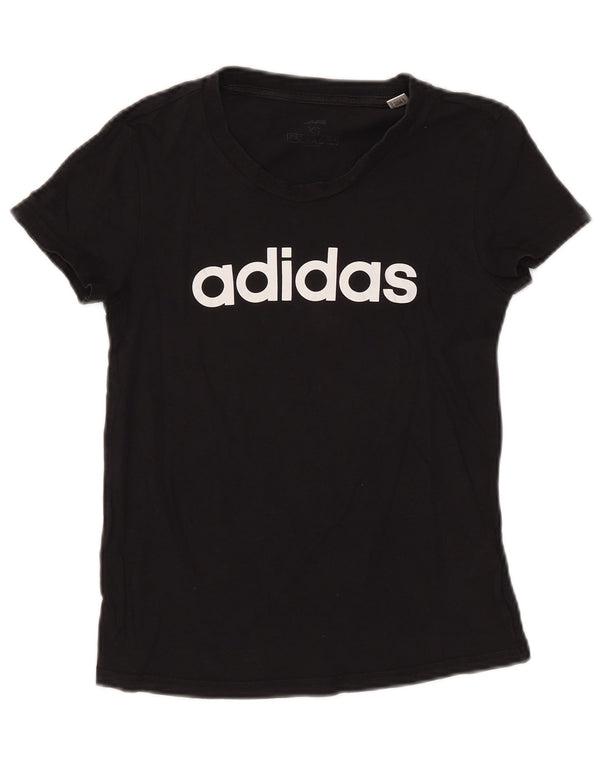 Γυναικείο γραφικό μπλουζάκι Adidas Crop Top UK 4/6 XS Μαύρο βαμβακερό