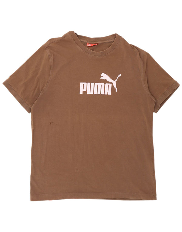 Ανδρικό γραφικό μπλουζάκι PUMA Top Large καφέ