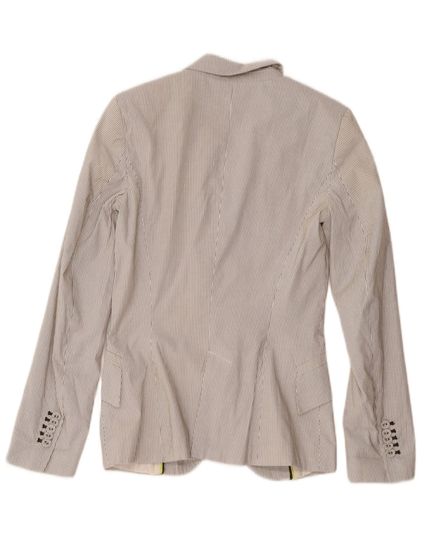 Zara Γυναικείο Μπουφάν 1 Κουμπί Blazer UK 4 XS Λευκός Πολυεστέρας