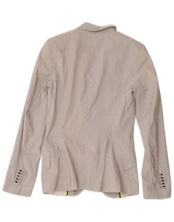 Zara Γυναικείο Μπουφάν 1 Κουμπί Blazer UK 4 XS Λευκός Πολυεστέρας