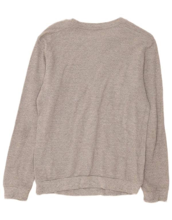Ανδρικό πουλόβερ Zara Boat Neck Jumper Μεσαίο γκρι βαμβακερό