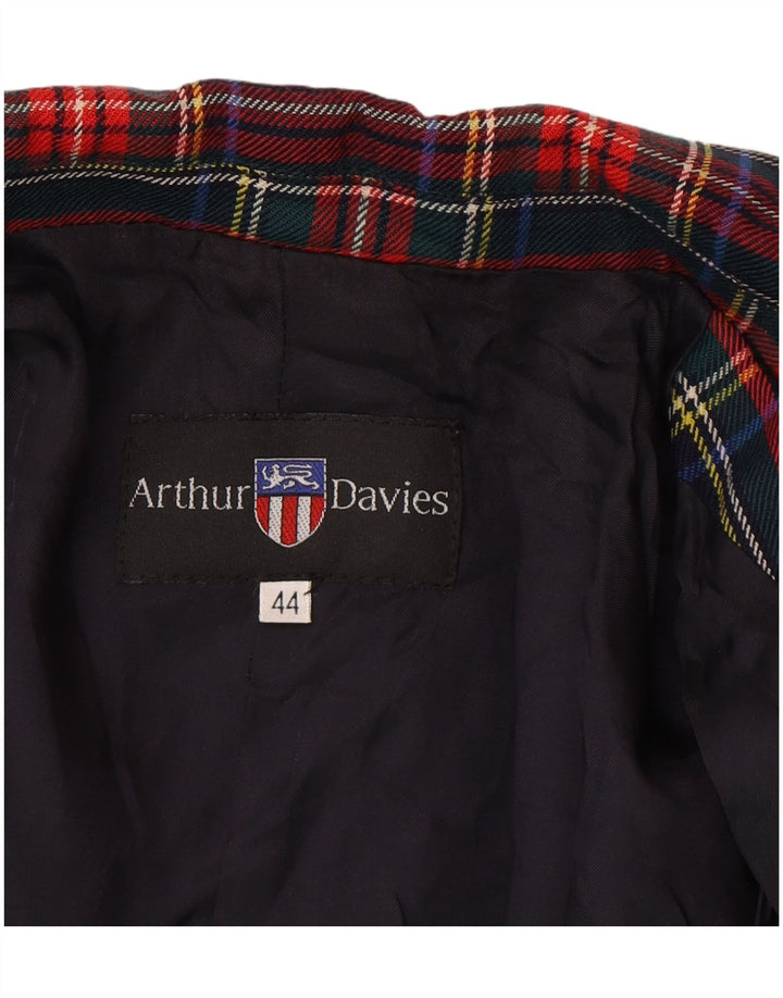 Vintage γυναικείο σακάκι 3 κουμπιών Blazer IT 44 Medium Navy Blue καρό Classic