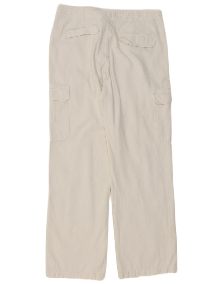 Zara Γυναικείο ίσιο παντελόνι Cargo EU 42 Large W32 L32 Λευκό