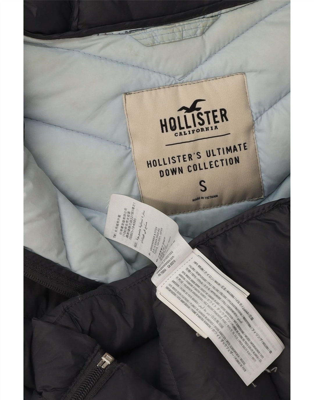 Γυναικείο μπουφάν HOLLISTER με κουκούλα UK 10 Small Grey Nylon