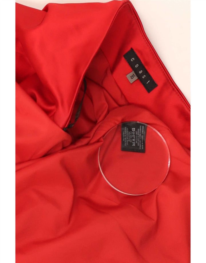 Coast Γυναικείο Στράπλες Φόρεμα UK 16 Large Red Acetate