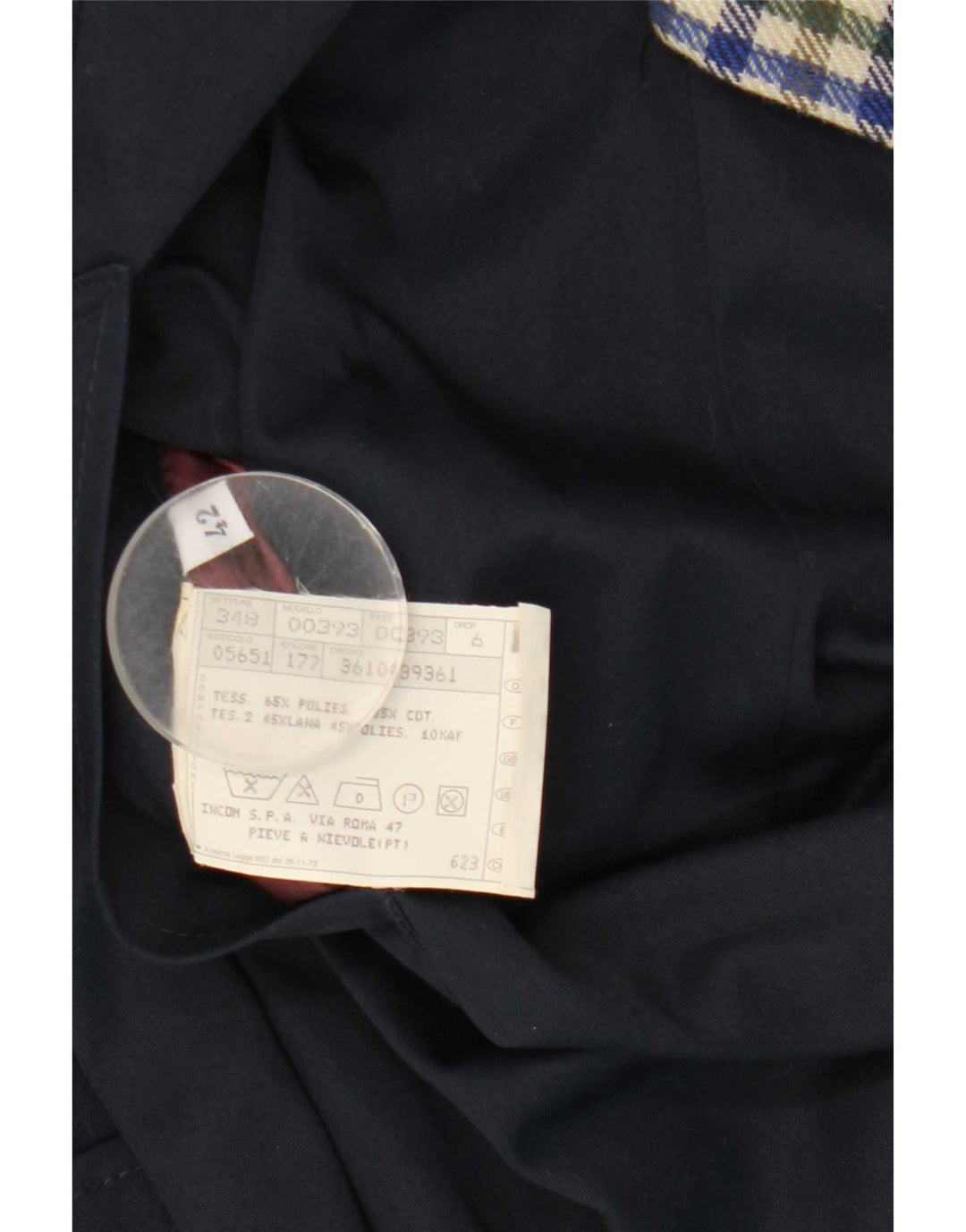 Vintage γυναικείο αναστρέψιμο πανωφόρι IT 42 Medium Navy Blue Polyester