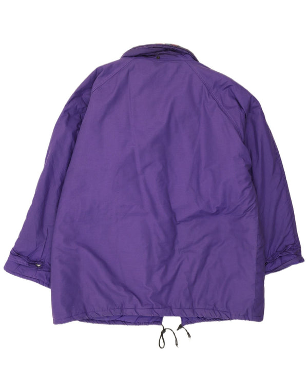 Vintage γυναικείο παλτό Windbreaker UK 20 2XL Μωβ φλοράλ πολυεστέρας