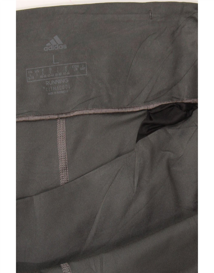 ADIDAS Womens Climacool Leggings UK 16/18 Large Grey Colourblock Vintage Adidas and Second-Hand Adidas from Messina Hembry 