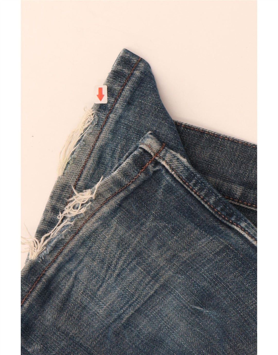 LEE Boys Distressed Slim Jeans 11-12 ετών W26 L30 Blue Cotton