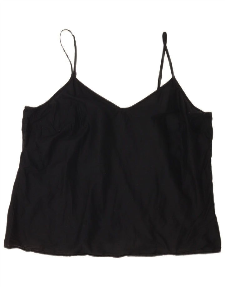 Marks & Spencer Womens Cami Top UK 16 Large Black Cotton